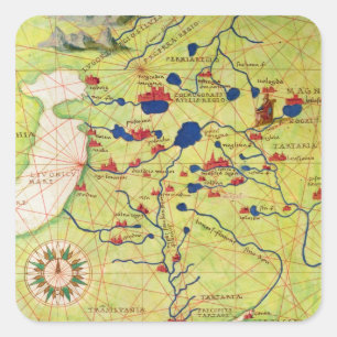 Details aus Europa und Zentralasien Quadratischer Aufkleber