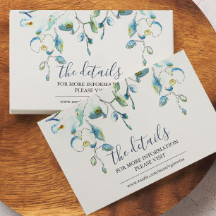 Détails bleus Cartes de boîtier Mariage Insérer