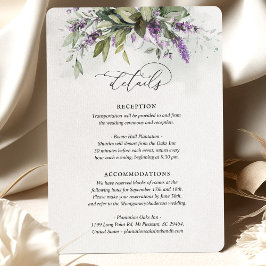 Details Card Lavender Greenery Script Info Begleitkarte