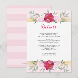 Details Card Rosa Blumenzwiebelhochzeit Einladende Einladung