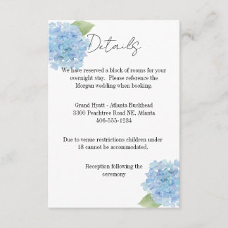 Details Card Wedding Hydrangea RSVP Karte