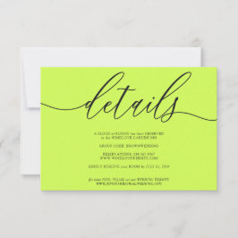 Details Cyber Lime Jet Black Einfach RSVP Karte