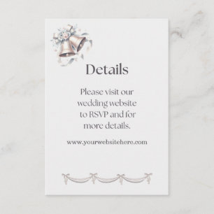 Détails de cloches grises et roses pour invitation