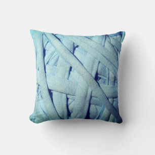 Détails de fil bleu Lignes Texture Coussin Oreille