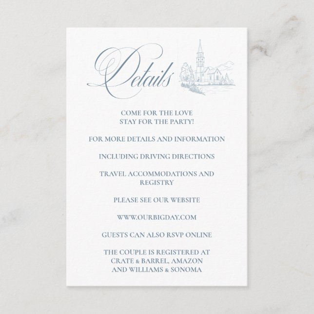 Détails de la carte d'accompagnement Winter Blue (Devant)