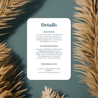 Détails de la réception de mariage chic Carte de b