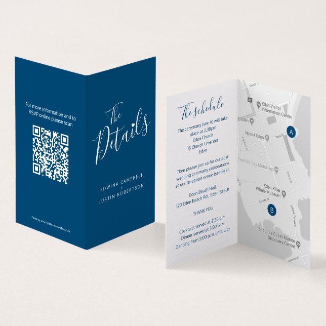 Détails de l'invité mariage calendrier carte code  (Inside and Outside)