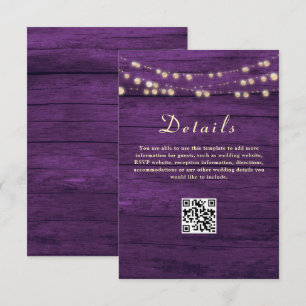 Details der Purpurhochzeit QR-Code Begleitkarte