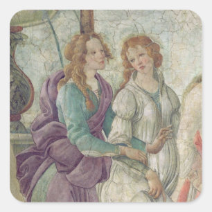 Details der Venus und der Graces Quadratischer Aufkleber