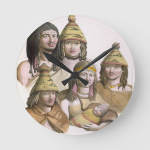 Details des Kopfschmucks in Nordwestamerika (colo Runde Wanduhr
