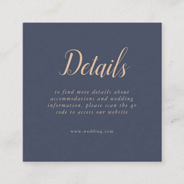 Détails du code QR souple bleu foncé Carte de boît (Devant)