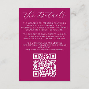 Détails du Faire-part de mariage Magenta