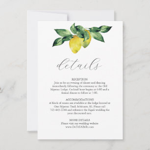 Détails du mariage Carte de boîtier Aquarelle Citr