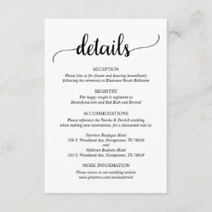 Détails du mariage, carte de boîtier de script rus