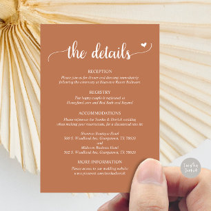 Détails du mariage, carte de boîtier de script rus