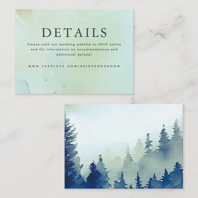 Détails du mariage Carte de petit boîtier (Devant / Derrière)