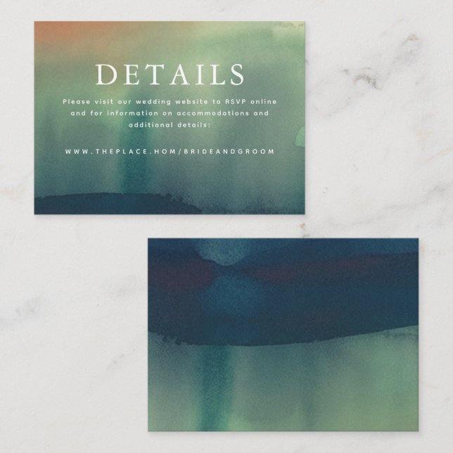 Détails du mariage Carte de petit boîtier (Devant / Derrière)