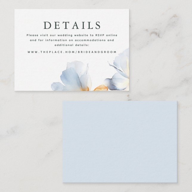 Détails du mariage Carte de petit boîtier (Devant / Derrière)