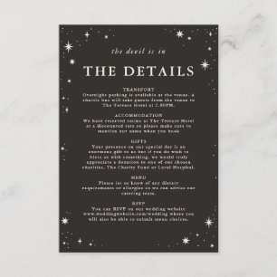Détails du mariage céleste boho tarot carte invita