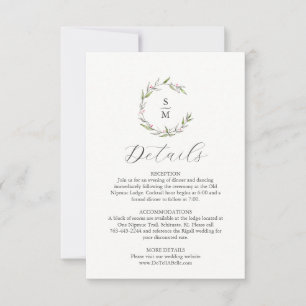 Détails du Mariage de Noël Carte Botanique