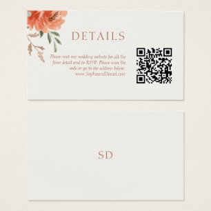 Détails du Mariage floral chic Carte de boîtier de
