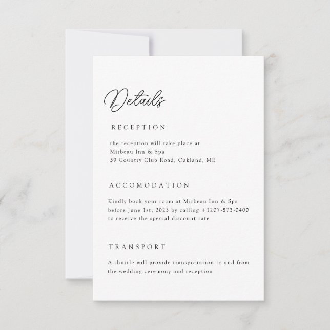 Détails du Mariage neutre Carte de boîtier de code (Devant)