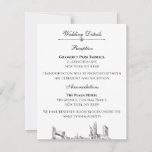 Détails du Mariage New York Skyline sur invitation