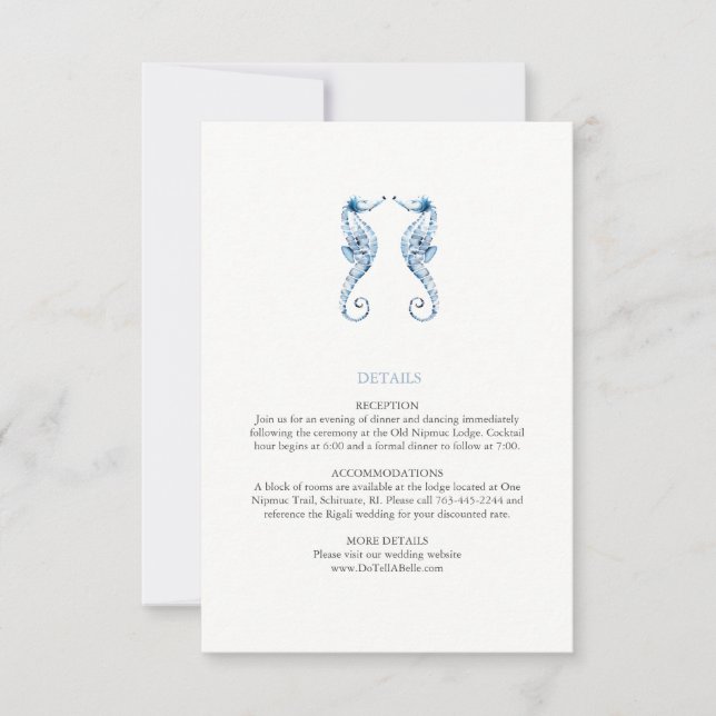 Détails du mariage sur la plage Carte Aquarelle Ch (Devant)