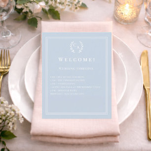 Détails du programme de mariage avec monogramme bl