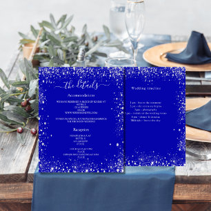 Détails du programme de mariage Royal blue silver
