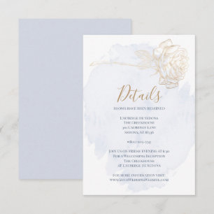 DETAILS   Dusty Blue Watercolor Gold Rose Einladung