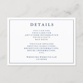 Details | Dusty Navy Blue Wedding Details Card Begleitkarte