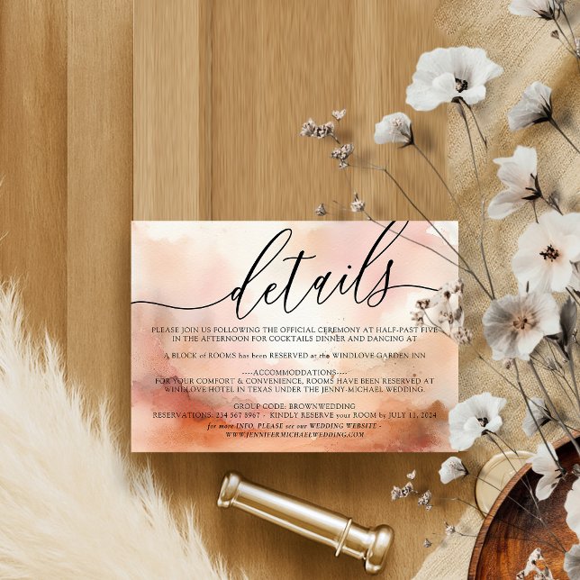 Details Elegante Rose Goldene Hochzeit RSVP Karte (Von Creator hochgeladen)