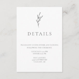 Details Empfang Elegantes Minimalistisches Monochr Begleitkarte