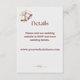 Details Enclosure Pink Wedding Bells Invitation