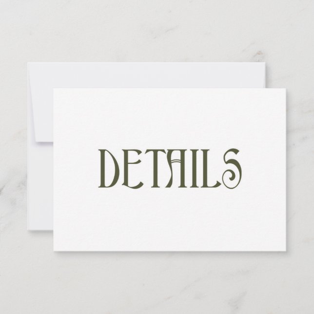 DETAILS | Floral Art Nouveau RSVP Karte (Vorderseite)