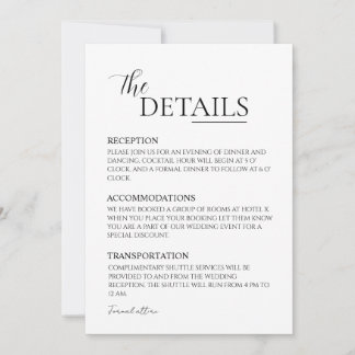 Details für minimalistisches Hochzeitseinladungsde Einladung