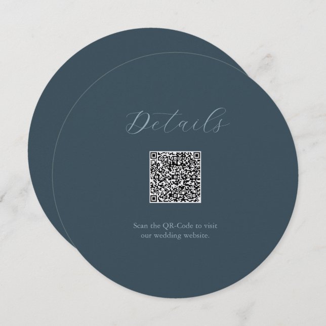 Détails gris Code QR Carte Stackable Invitations (Devant / Derrière)