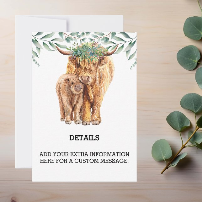 Détails Highland Cow Baby shower Invitation (Créateur téléchargé)