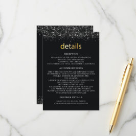 Details Hochzeitsdetails Schwarzes Design mit Einz Begleitkarte