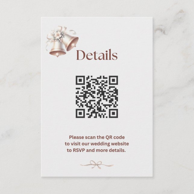 Details Insert for Pink Wedding Bells Invitation (Devant)