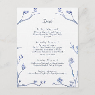 Details Karte für die Hochzeit von Holly und James