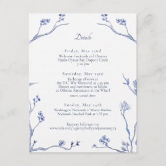 Details Karte für die Hochzeit von Holly und James