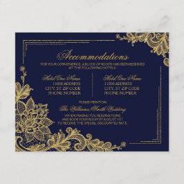 Details Karte für Navy- und Gold Lace-Unterkünfte