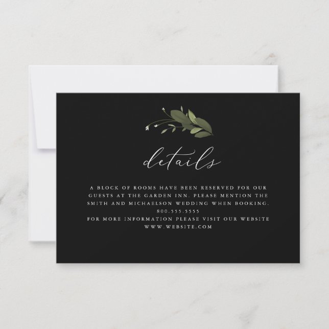 Details-Karte für Wild und Grün RSVP Karte (Vorderseite)