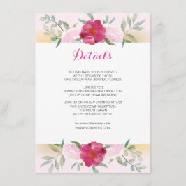 Details Karte Rosa Blume und Streifen