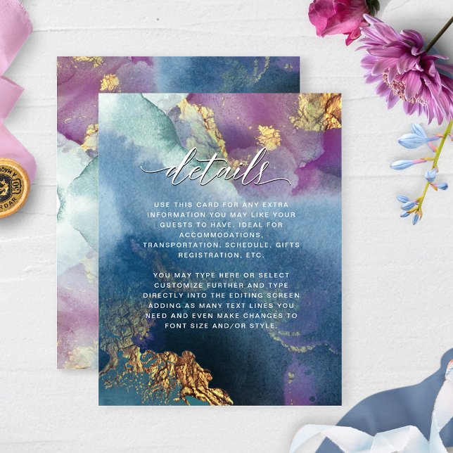 Details, Lila, Aquamarin und blau Vollfarben Begleitkarte (Von Creator hochgeladen)