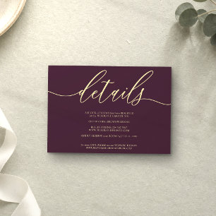 Details Midnight Feige Einfach RSVP Karte