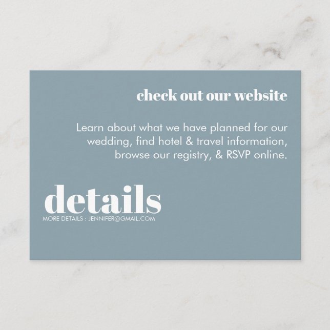 Détails minimaux du Mariage Invitation (Devant)