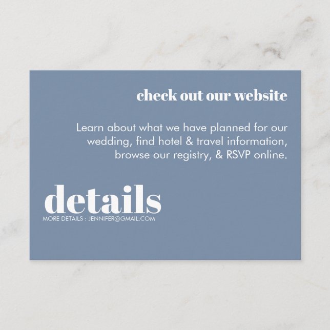 Détails minimaux du Mariage Invitation (Devant)